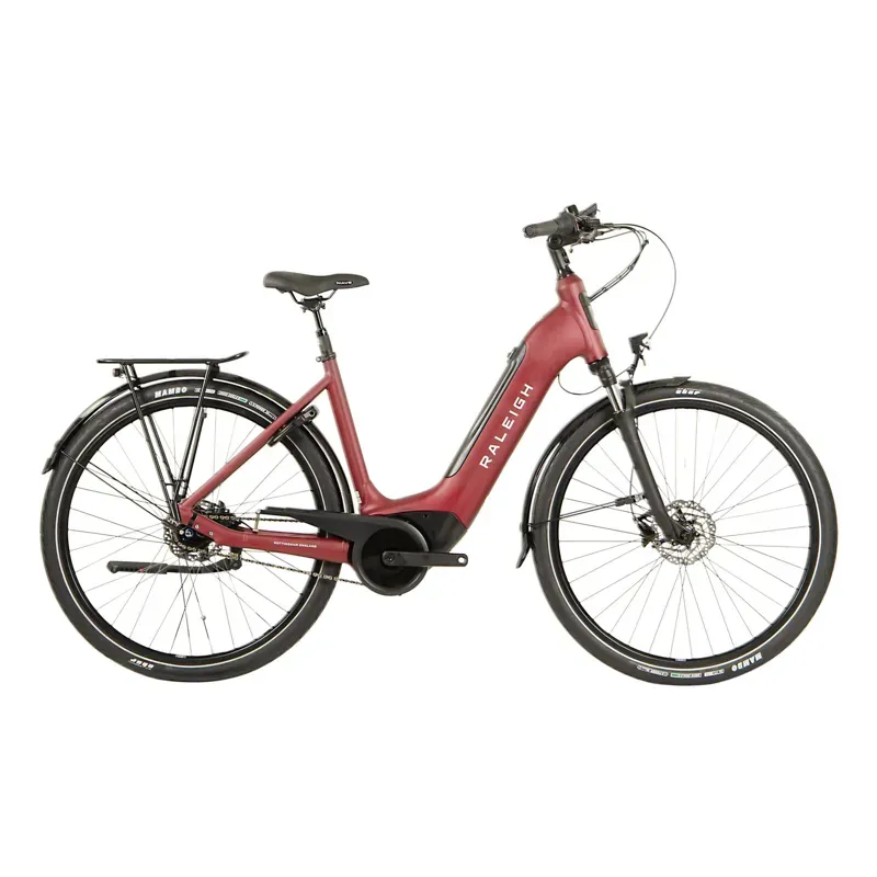 2022 Raleigh Motus Tour Lowstep Hub Gear Electric Bike in Red