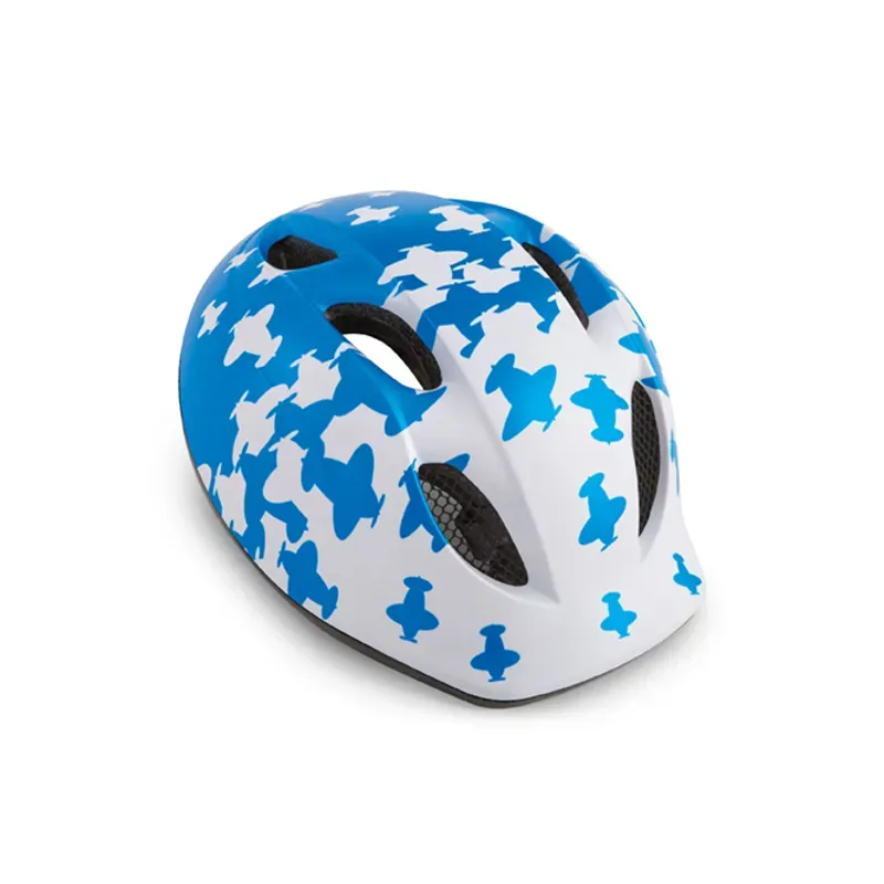 Met Superbuddy Kids Helmet in White/Blue Airplane
