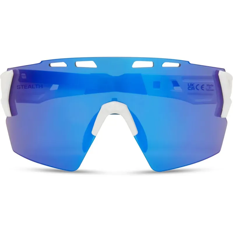 Madison Stealth Blue Mirror Lens Sunglasses in White-4